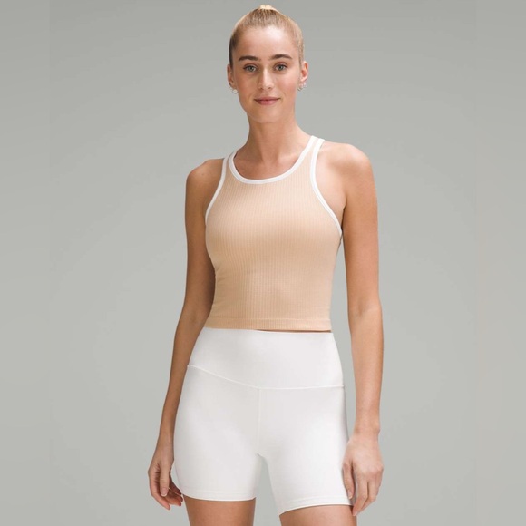 Like new Lululemon Ebb to Street Cropped Racerback Tank Top B/C Cup Contour 6 - Picture 1 of 7